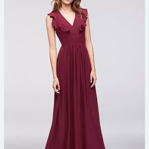 Elegant Burgundy Evening Gown